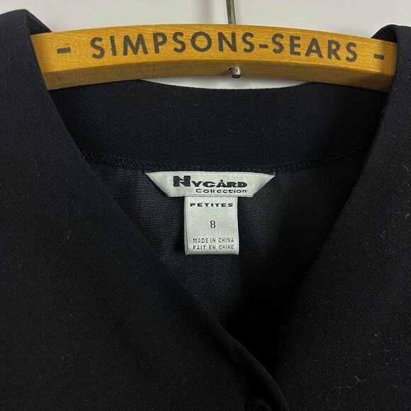 Nygard Collection Womens Black Button-Up Blouse Short Sleeve Fitted 8 Petite - Picture 2 of 6